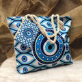 Devil's Eye women's large capacity polyester shoulder bag with double straps and outer pocket in urban simplicity style