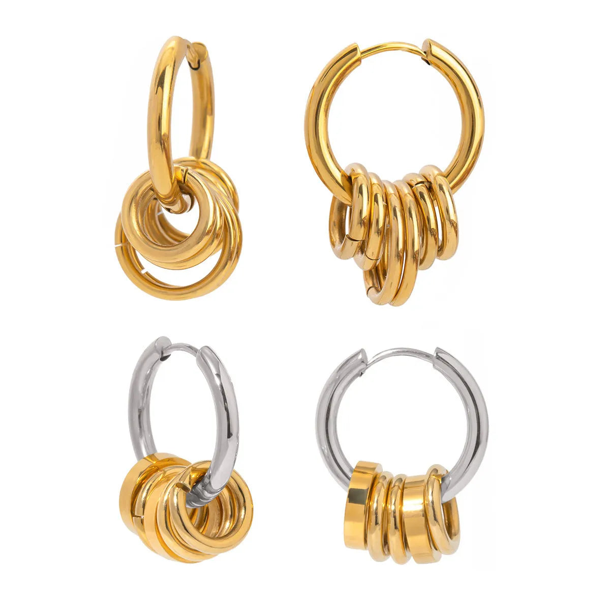 Stainless steel colour matching earrings with electroplated finish in ins style design
