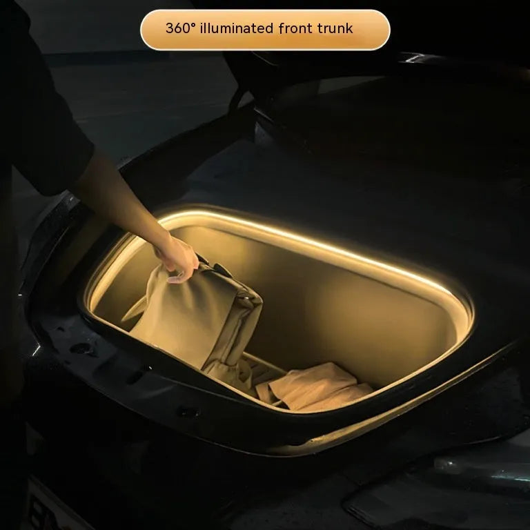 Tesla Model 3 Y front console ambient interior light kit with silicone light bar in three colour options