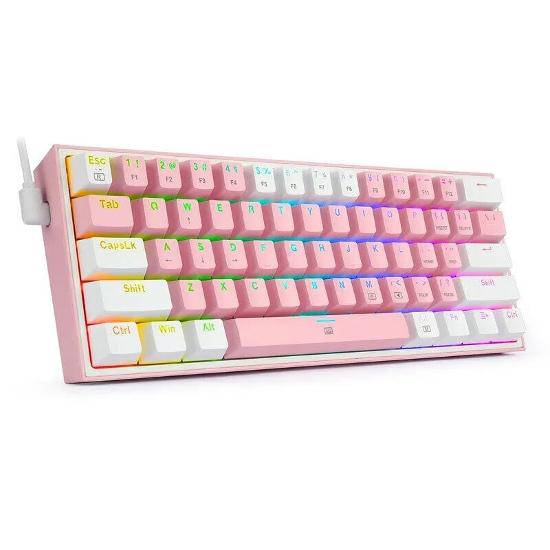 K617 RGB backlit wired mechanical keyboard with multimedia keys on a desk