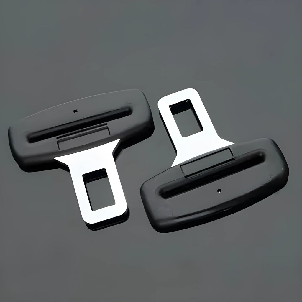 Car seat belt buckle extender made of plastic with straight plate design for extended reach