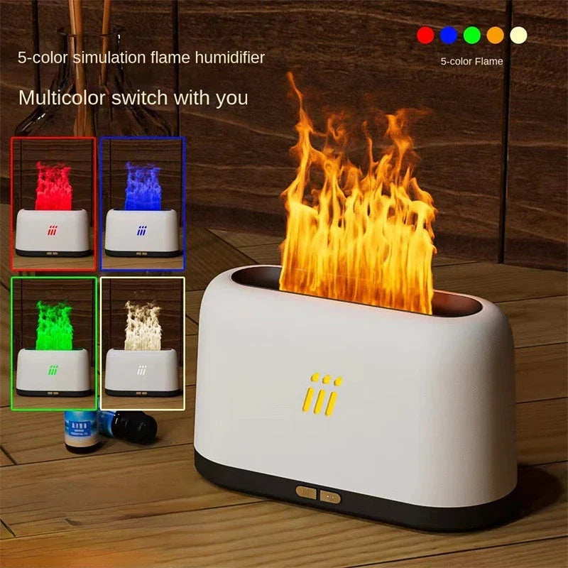 Ultrasonic Essential Oil Diffuser with Flame-Inspired LED Lights