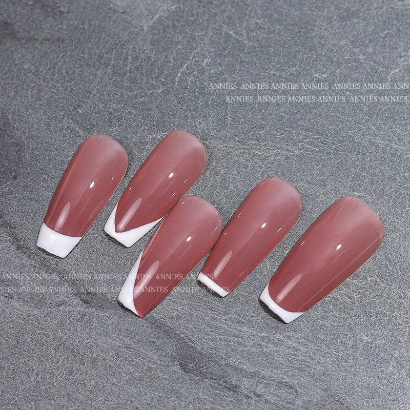 2.8cm transparent silicone nail stamp and scraper set with covered French nail seal on white background
