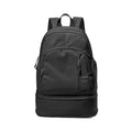 Women's casual waterproof backpack in solid colour with contrast stitching and adjustable shoulder straps