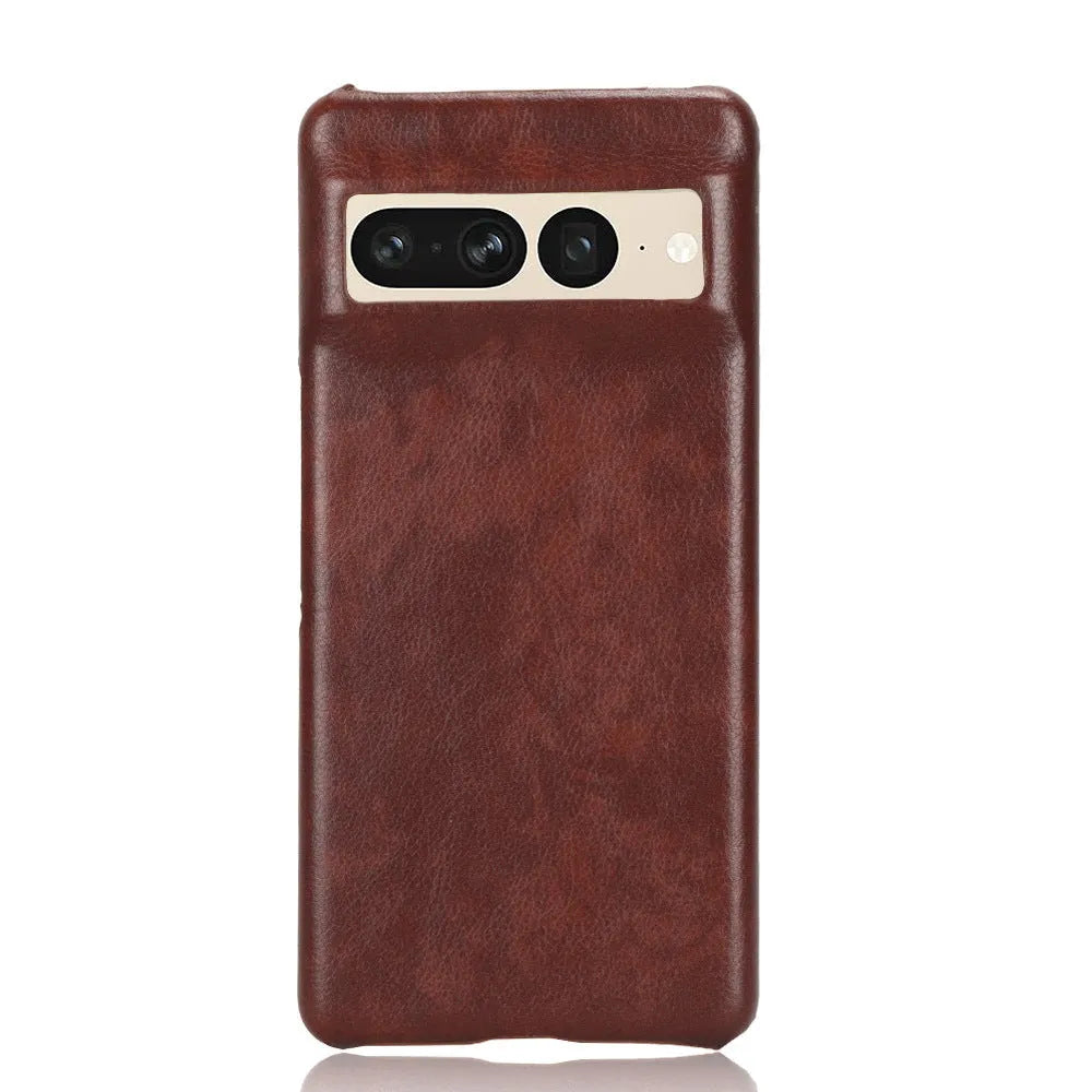 Business Oil Edge Lychee Pattern faux leather flip phone case for Google Pixel6 in black with textured finish