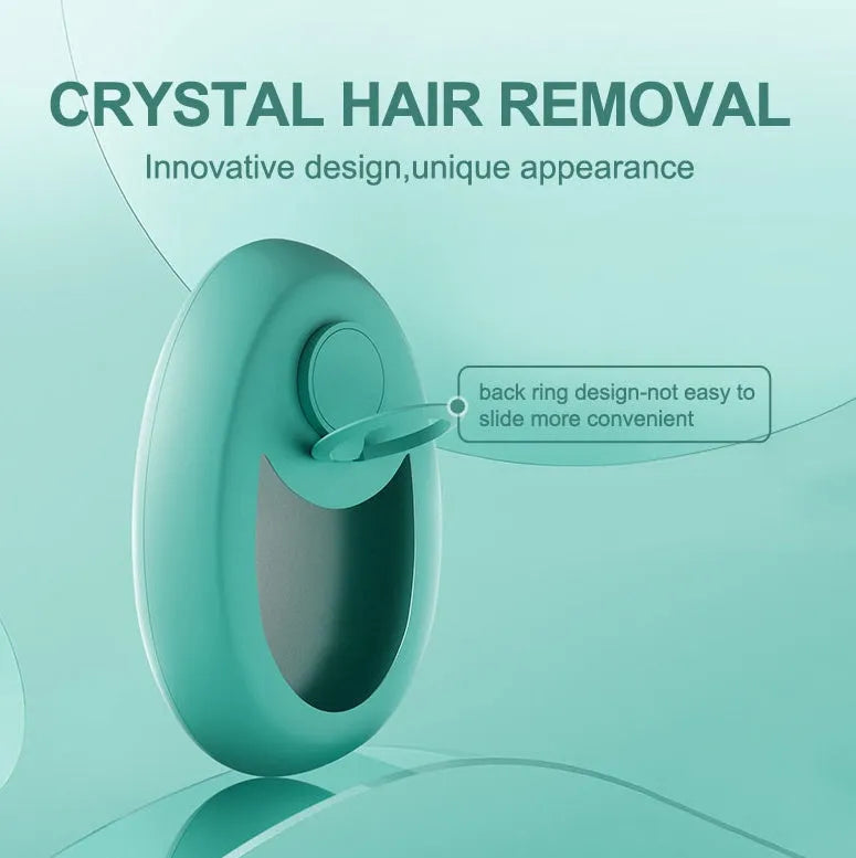 CJEER crystal hair eraser tool with metal finger ring in green, purple, and black colours
