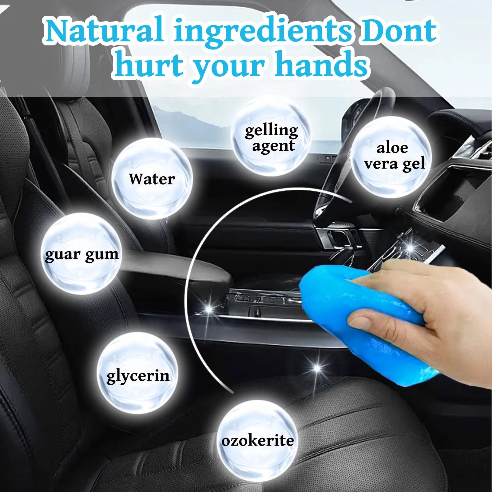 Car cleaning soft gel adhesive stick for removing dust from interior vents and gaps