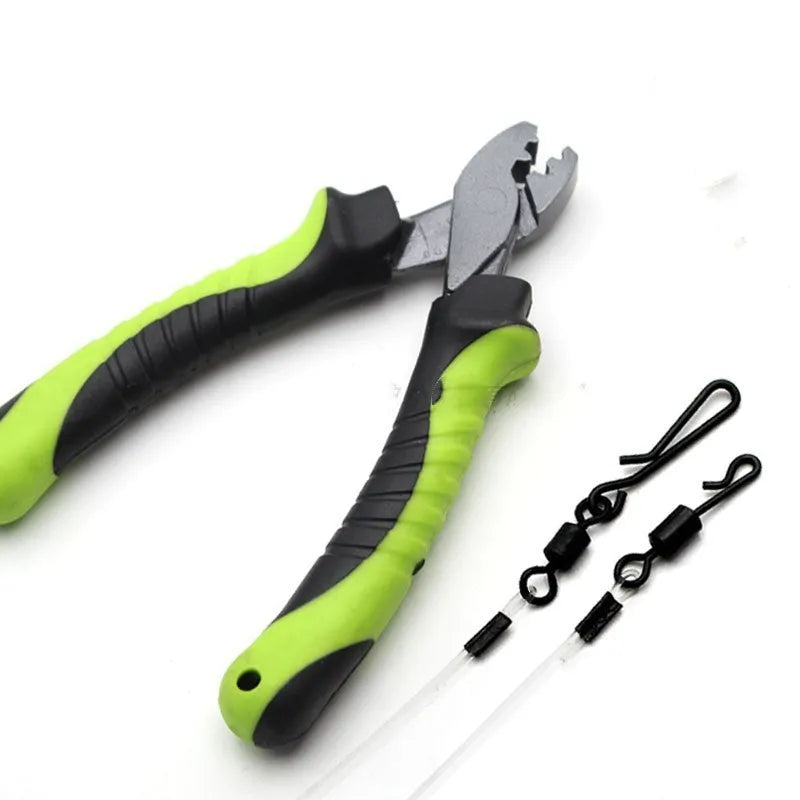 Green metal fishing cable cutters pliers for wild and sea fishing