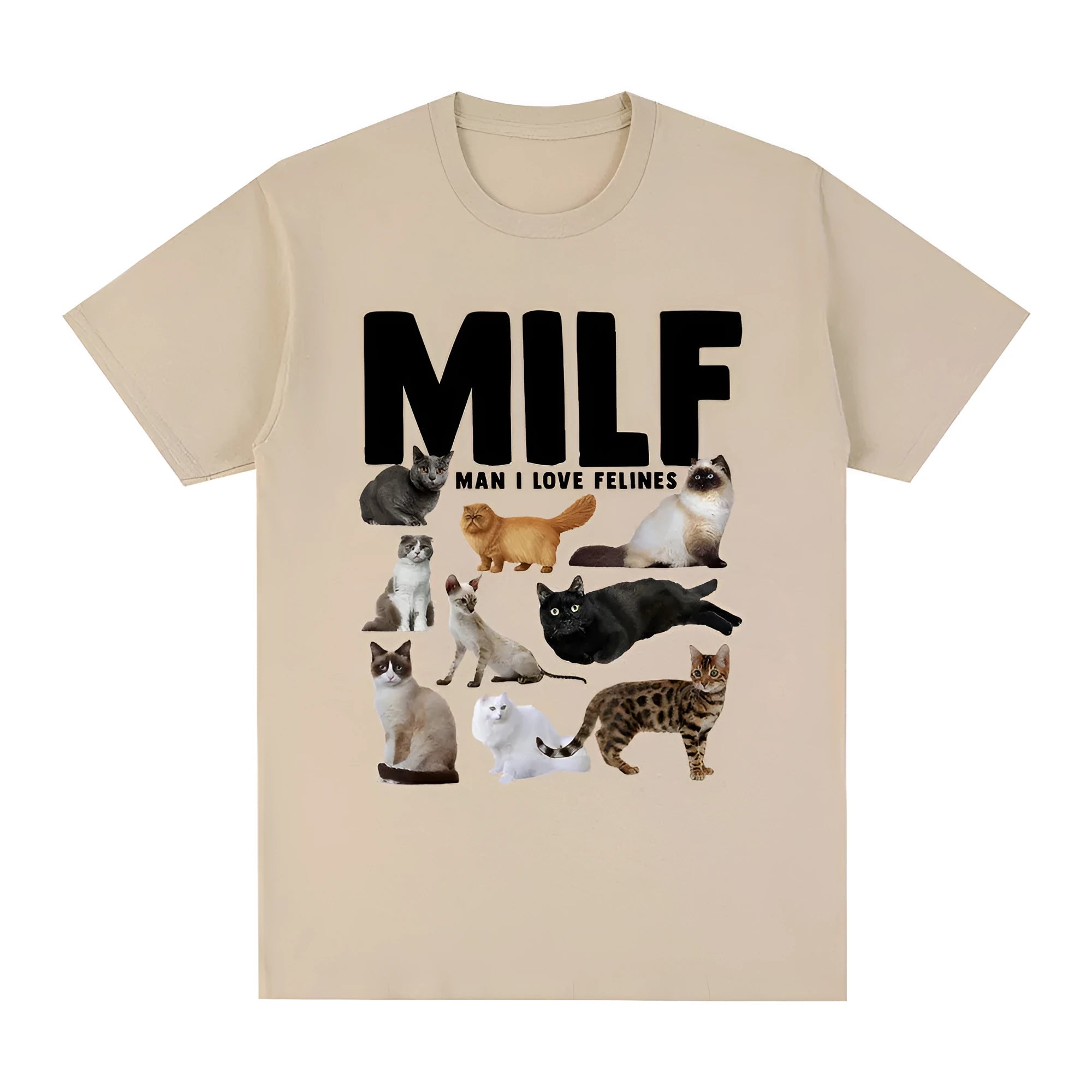Geometric pattern cat lovers graphic printed on a short sleeve cotton t-shirt.