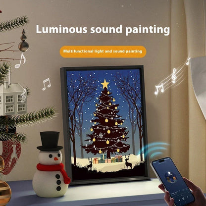 Premium Illuminated Christmas Tree Bluetooth Speaker Ornament with Aluminum Alloy Frame, Adjustable Lighting, and USB Power Connection