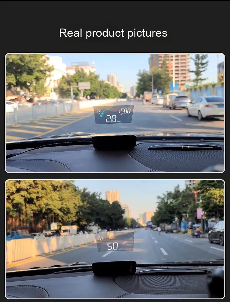 Black head-up display car GPS projector unit for universal vehicle fit