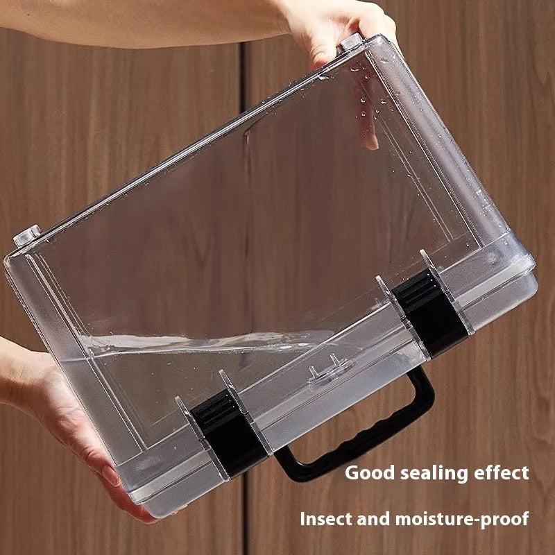 Transparent ABS plastic storage box with lock for fish maw cordyceps medicine 11L