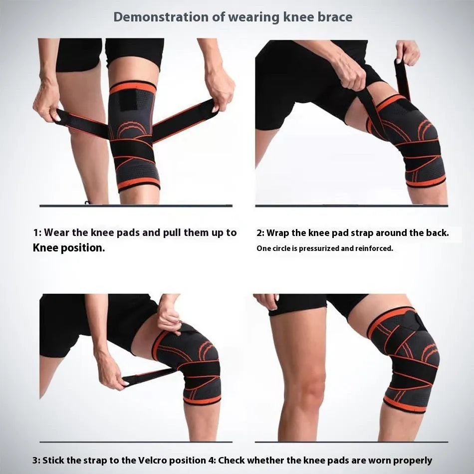 Non-slip knee pads for sports protection in multiple colours with sizing guide