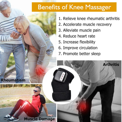 Rechargeable infrared heating knee and elbow massager with vibration therapy for pain relief and muscle recovery