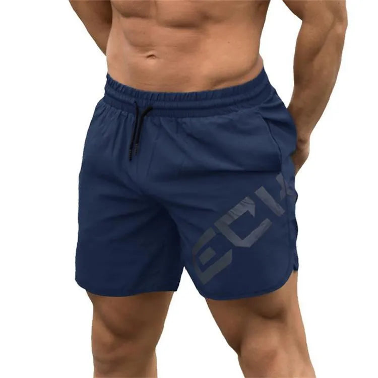 Men's elastic thin training running shorts in quick-drying nylon blend fabric, knee length design in black colour
