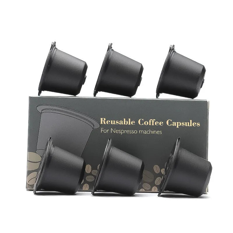 Recyclable plastic coffee filter cup in solid colour black for coffee shell capsules