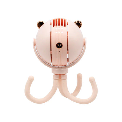 A compact, octopus-inspired desktop fan with a sleek, silent design for dorm room cooling