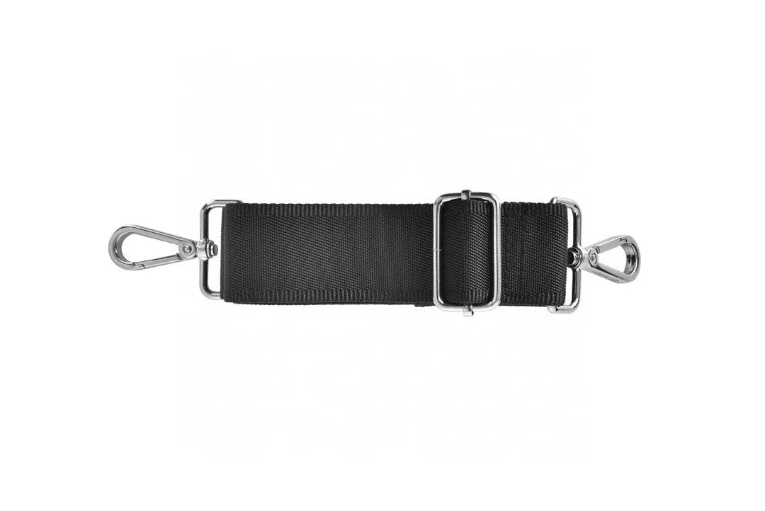 Black Oxford cloth laptop handbag showing multi-pocket organisation and expansion feature.
