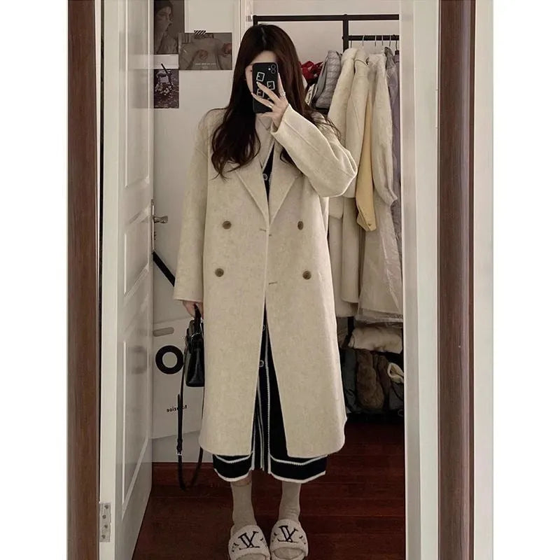 High-grade gray polyester long sleeve coat for women, autumn style, regular sleeve, available in multiple sizes and colours