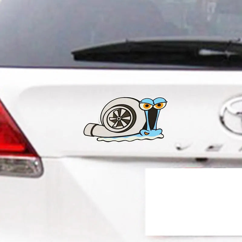 Reflective snail cartoon car sticker for bumper decoration measuring 12 by 8 cm