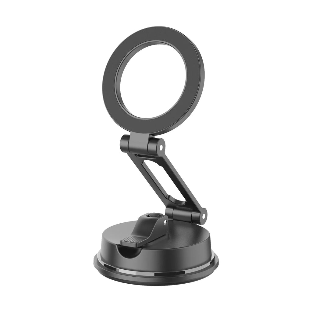 Black H154 car magnetic phone holder with suction cup mount on a dashboard