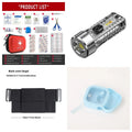 USB keychain light in ultra-thin ABS with keychain fitting, shown in red, blue, green, or transparent for night lighting and camping