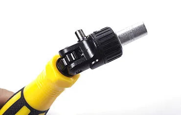 Yellow 39 in 1 combination ratchet screwdriver set in folding toolbox with steel bits and sleeves