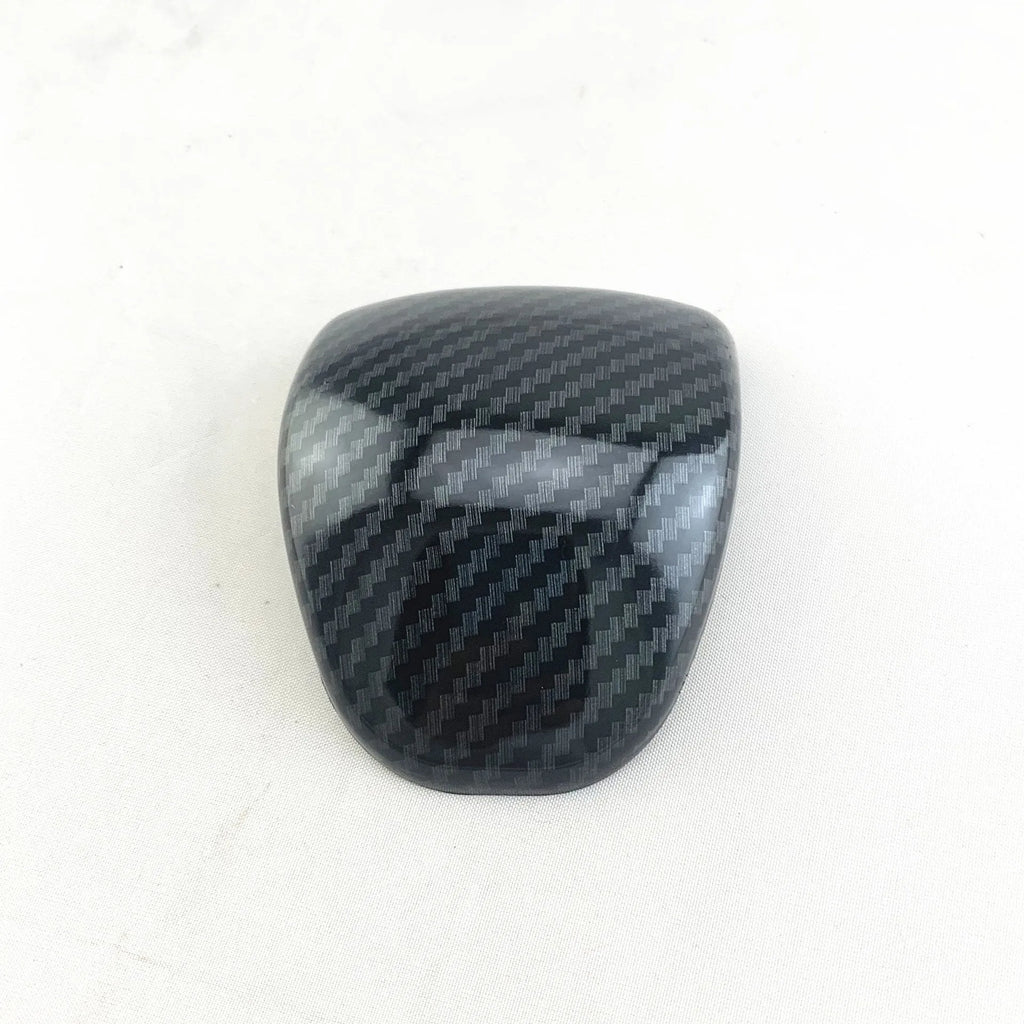 Smart RunK3 black carbon fibre pattern gear shift knob cover for car interior.