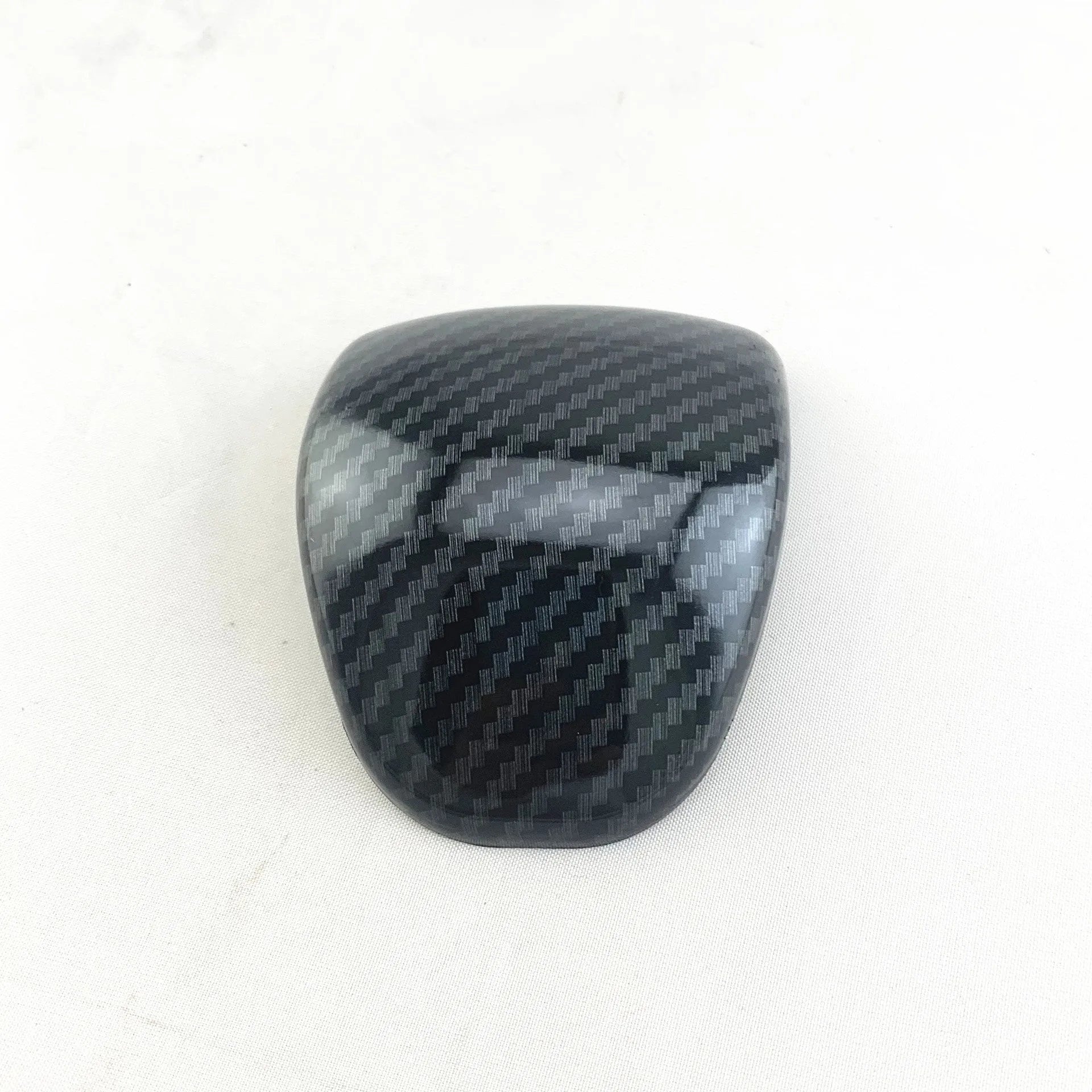 Smart RunK3 black carbon fibre pattern gear shift knob cover for car interior.