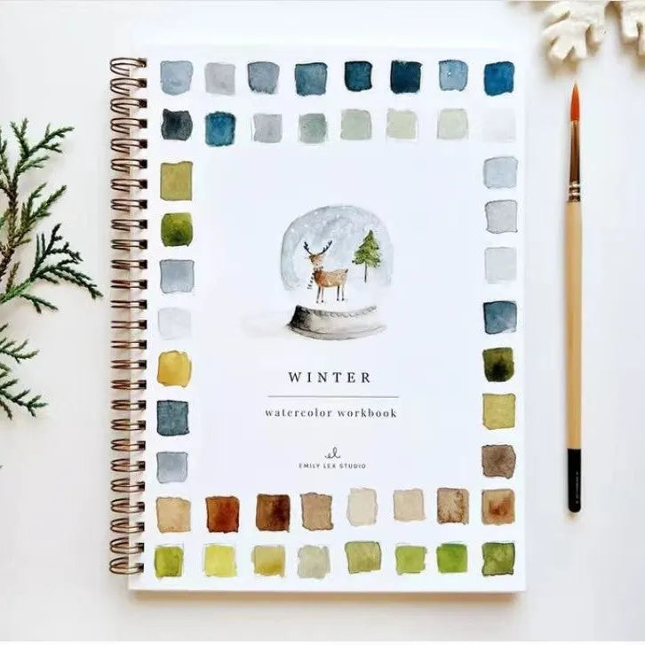 Portable household natural pigment paint box with twelve colour palette in fashionable style