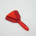 Red ABS plastic telescopic bottle opener with can opener tool on a white background.