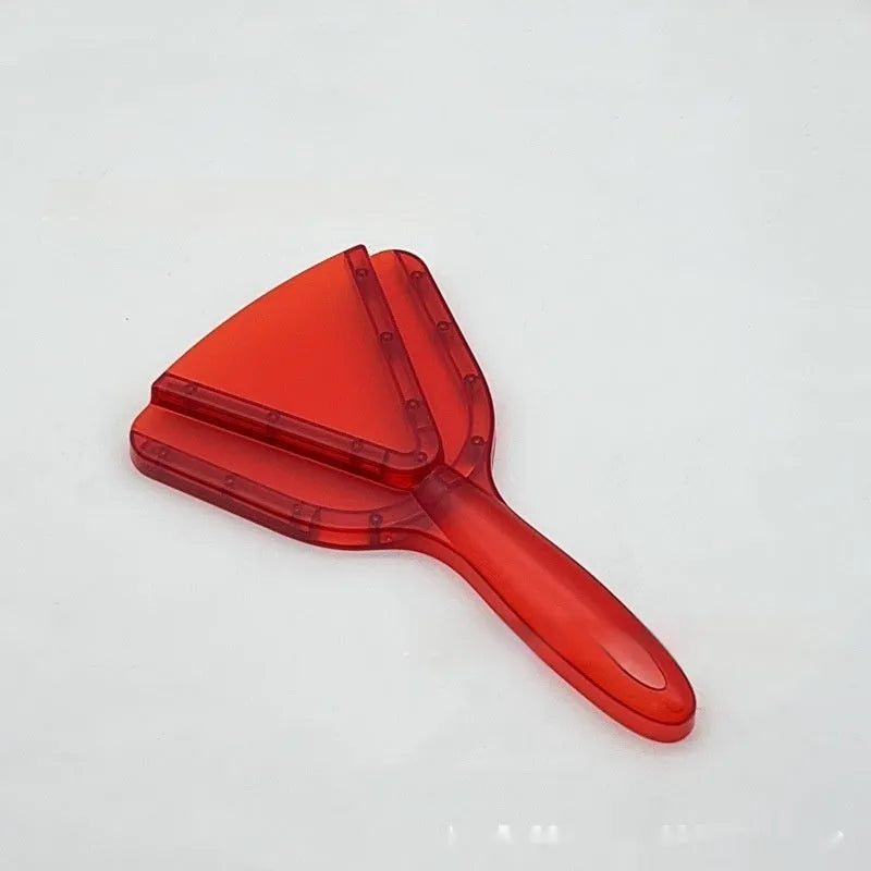 Red ABS plastic telescopic bottle opener with can opener tool on a white background.