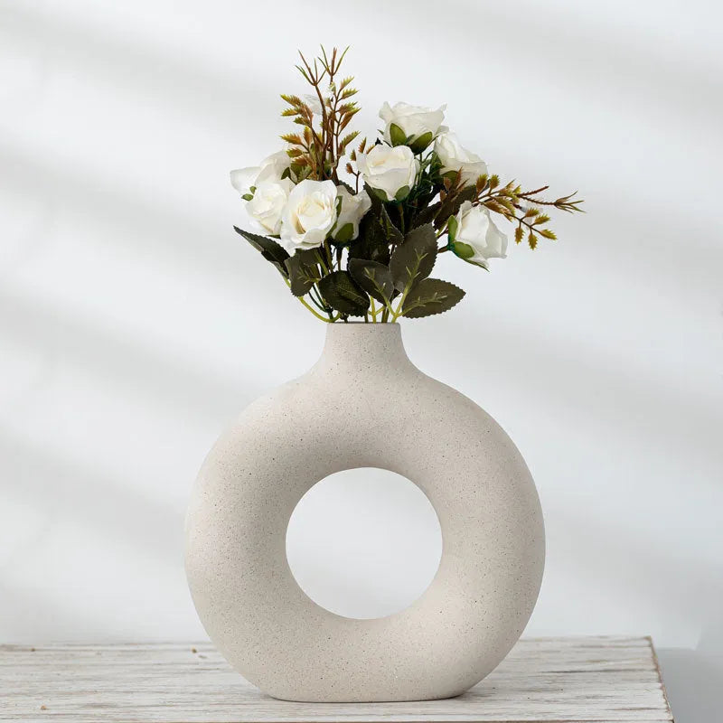 Frosted porcelain biscuit vase in modern simple style with unglazed matte finish