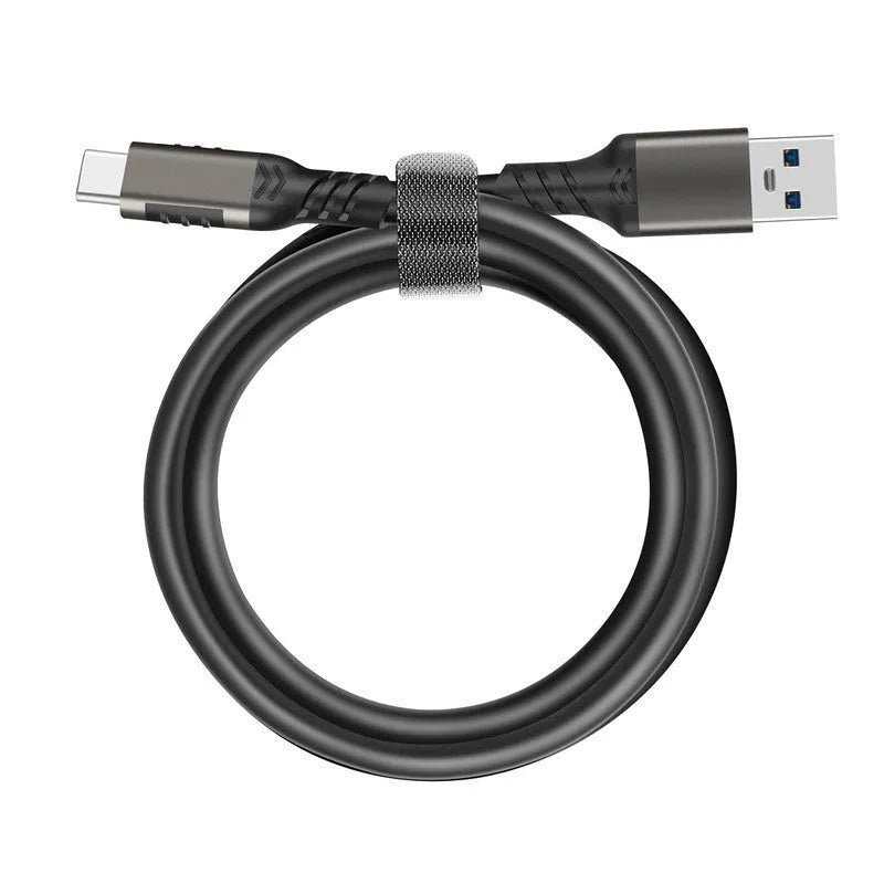 USB Type-C data cable with gun colour aluminium or braided finish, 3A 60W, lengths 0.5m to 3m