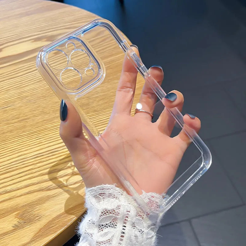 Transparent shockproof TPU phone case for Apple iPhone, back cover, solid Space Shell colour