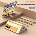 Flip phone case with aluminium alloy finish and magnetic closure for Samsung Zfold6