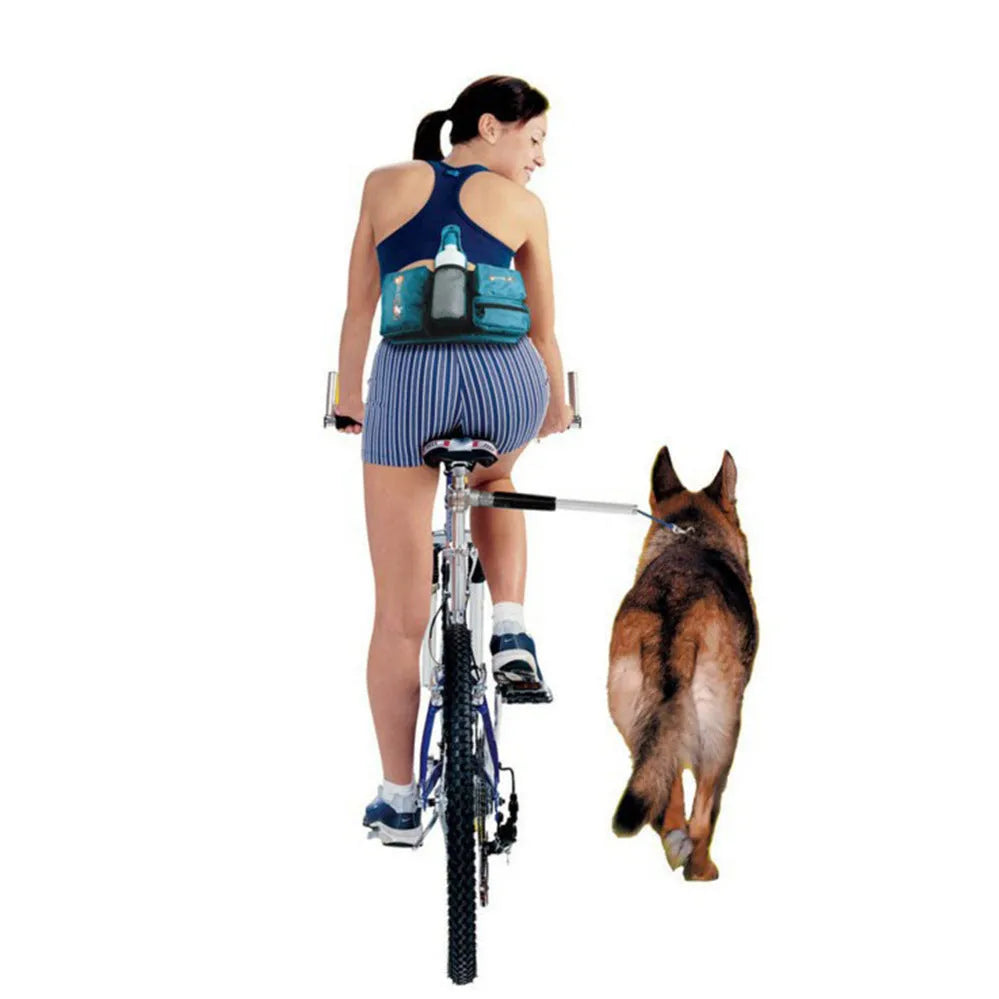 Black bicycle dog walker attachment with detachable dog chain and harness, 24 x 15 inch hard frame, 120kg load capacity