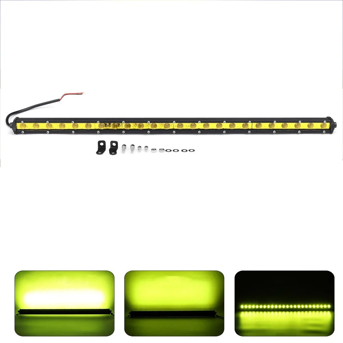 25 inch single row LED light bar with aluminium housing and mounting brackets