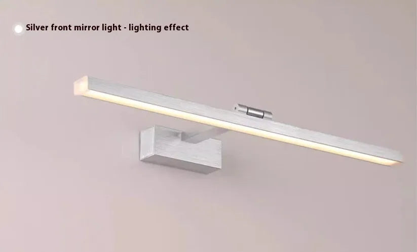 Front LED mirror cabinet lamp with aluminium alloy frame, waterproof and anti-rust, in gold light body with white light 6000K