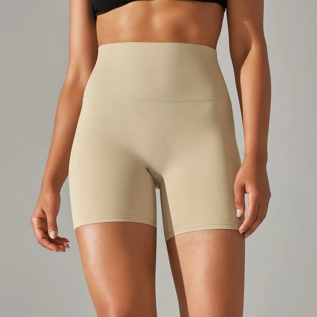 Women's high waist fitness tights in dark green for belly control and hip lift during exercise