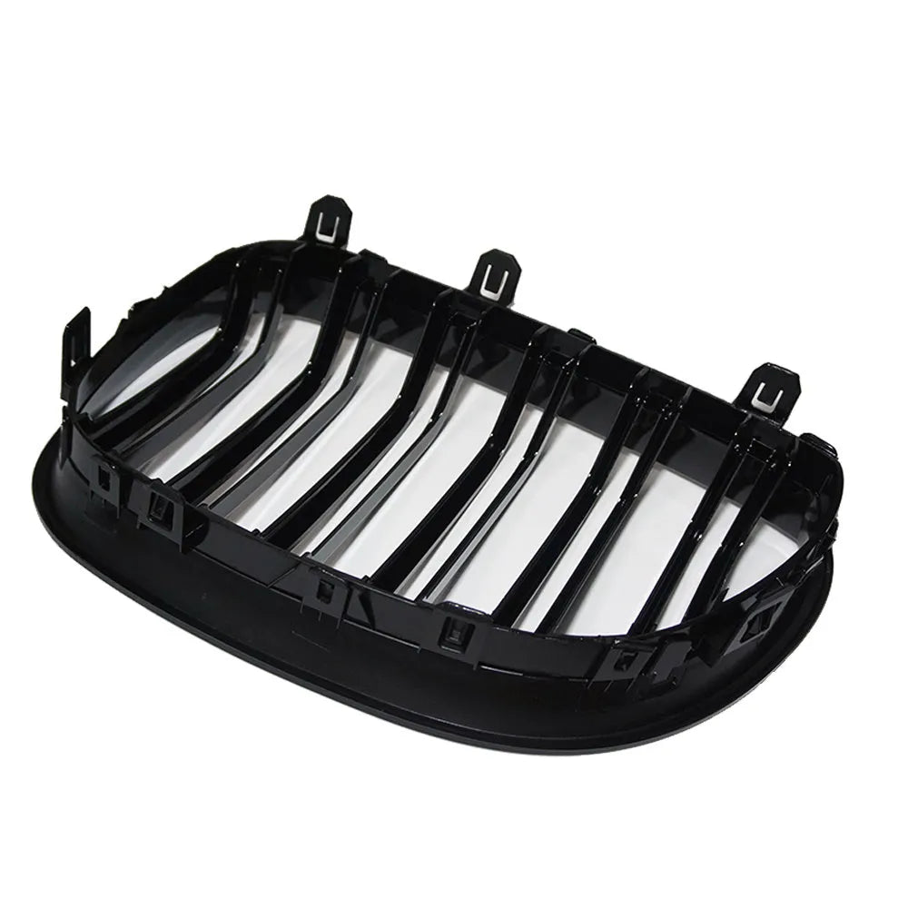 Black carbon fibre style front grille for BMW 5-Series E60 E66 models 2004-2009