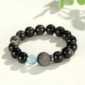 Silver Stone Fox crystal beaded bracelet for women with electroplated finish and mixed crystal beads.