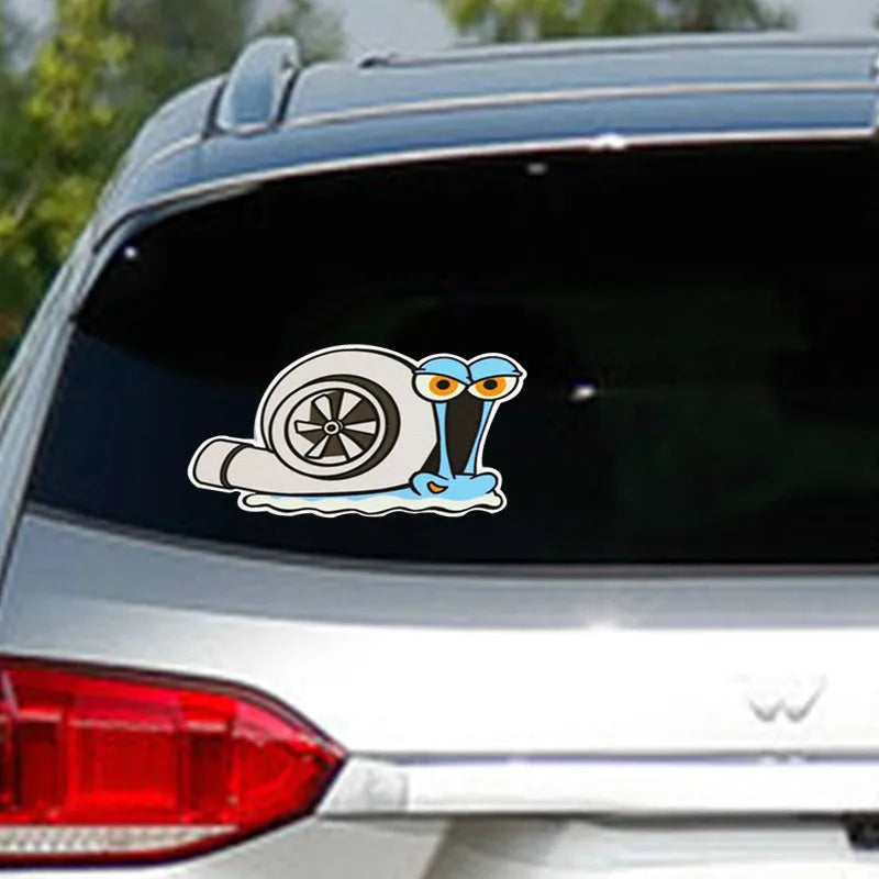 Reflective snail cartoon car sticker for bumper decoration measuring 12 by 8 cm