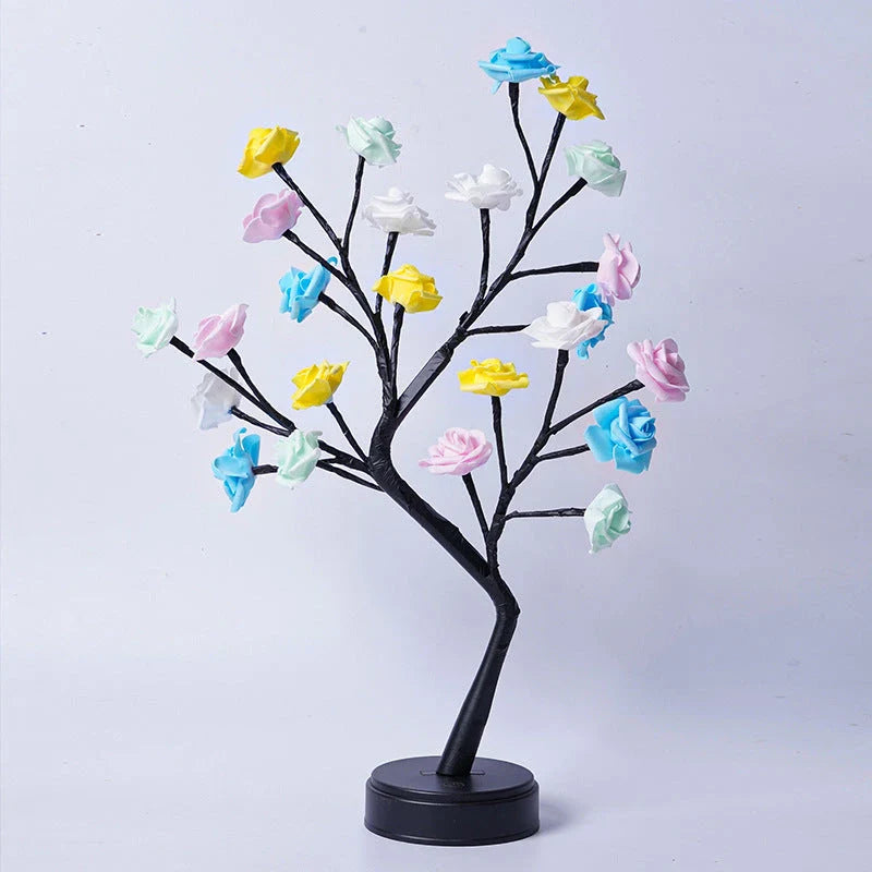 Elegant Flower Tree Desk Lamp with mesmerizing 3D rose design, providing cozy ambient lighting for home and office decor