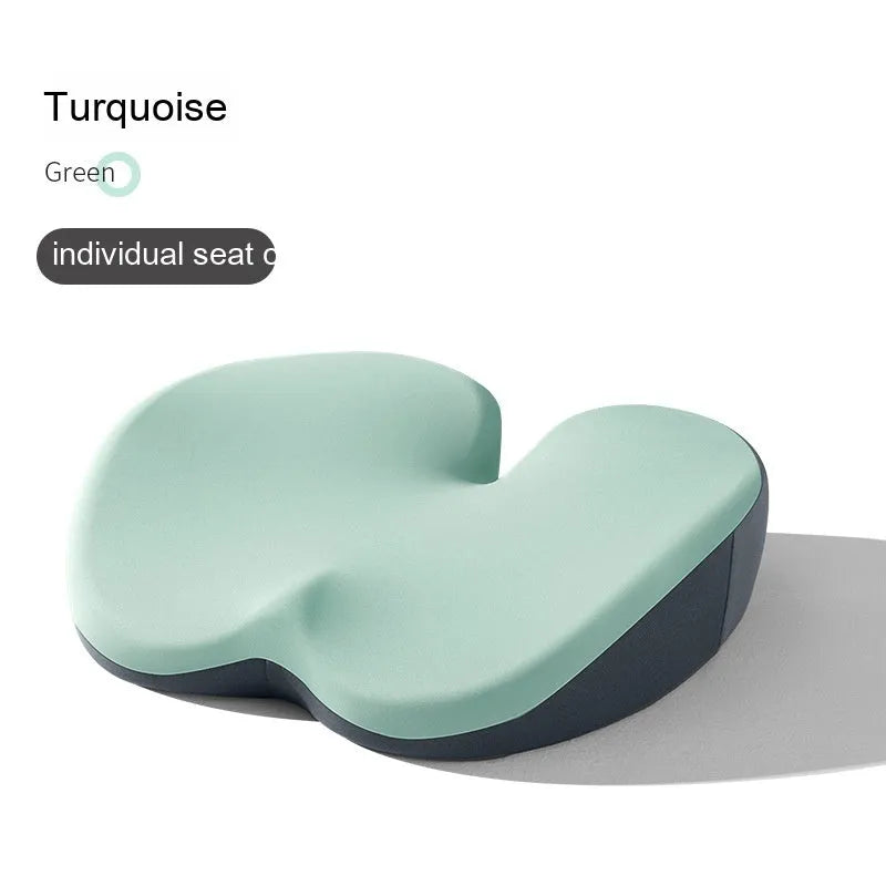Car seat cushion and separate lumbar support pad set shown in available colours.