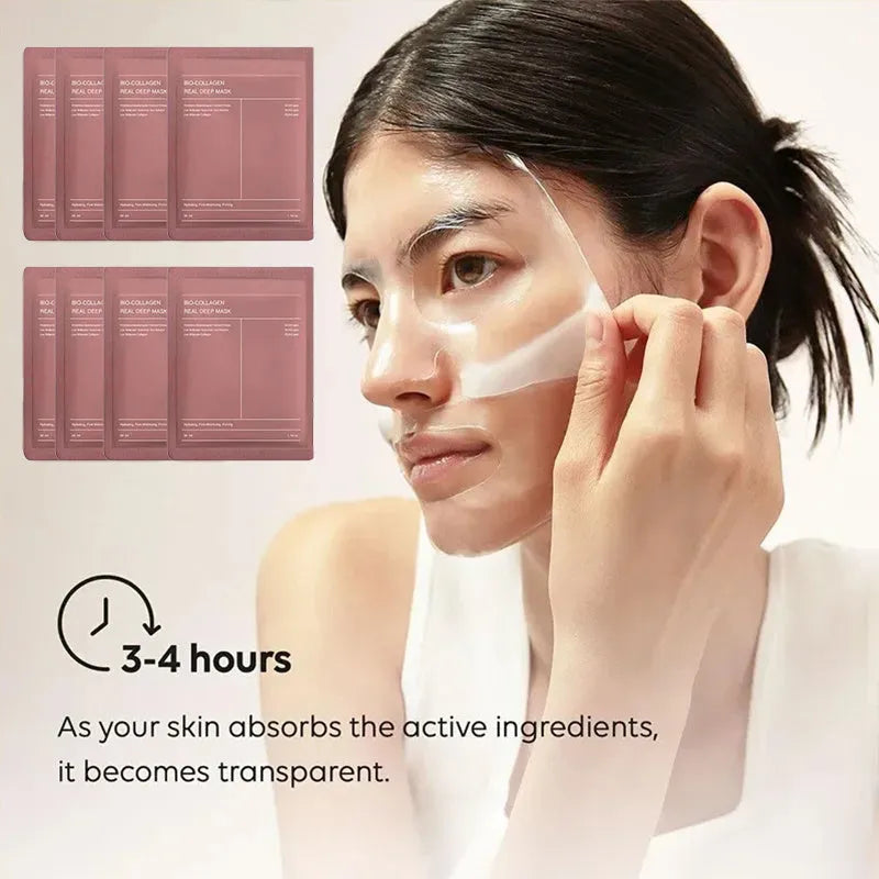 Deep Collagen Overnight Mask sheet mask with low molecular weight collagen, 34g, for firming and hydration