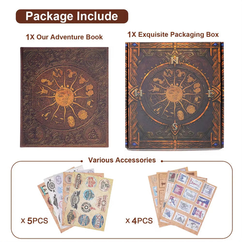 132-page DIY retro photo album with gold constellation cover and craft paper pages