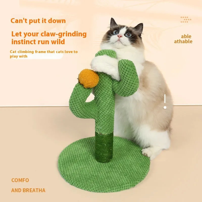 Masson cactus design cat scratch board and coconut tree scratching pole made from cotton rope
