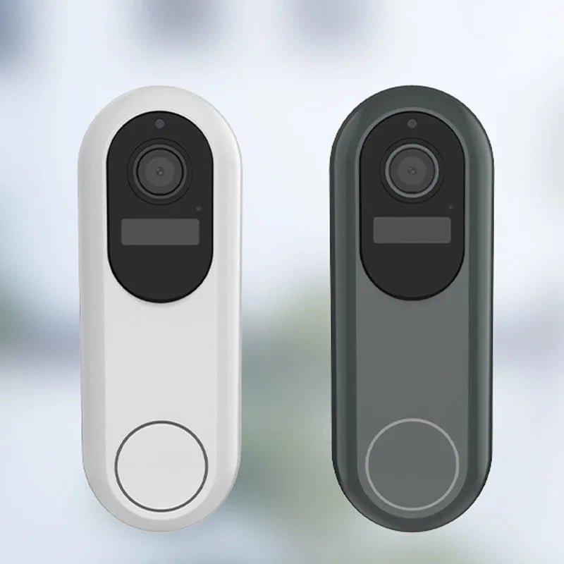 Smart visual doorbell intercom with 1080P HD camera, 5000mAh detachable battery, in black finish