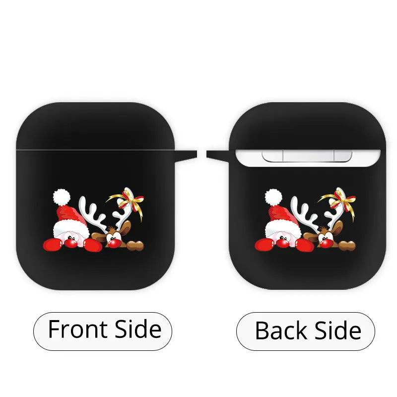 TPU Bluetooth headset cover for AirPods 1 and 2 with wallet-style slot and multi-colour camouflage pattern